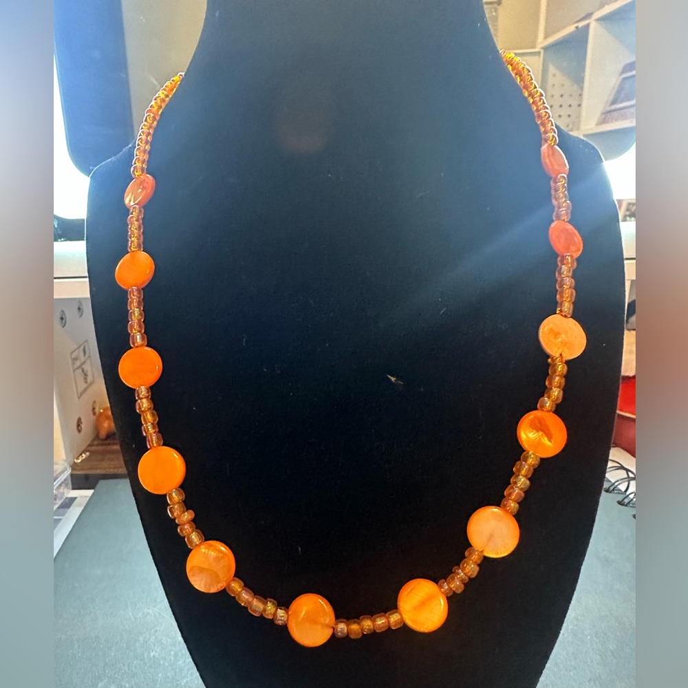 Orange Beaded Necklace